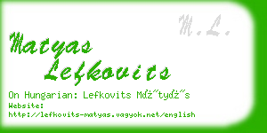 matyas lefkovits business card